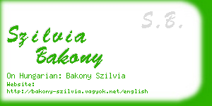 szilvia bakony business card